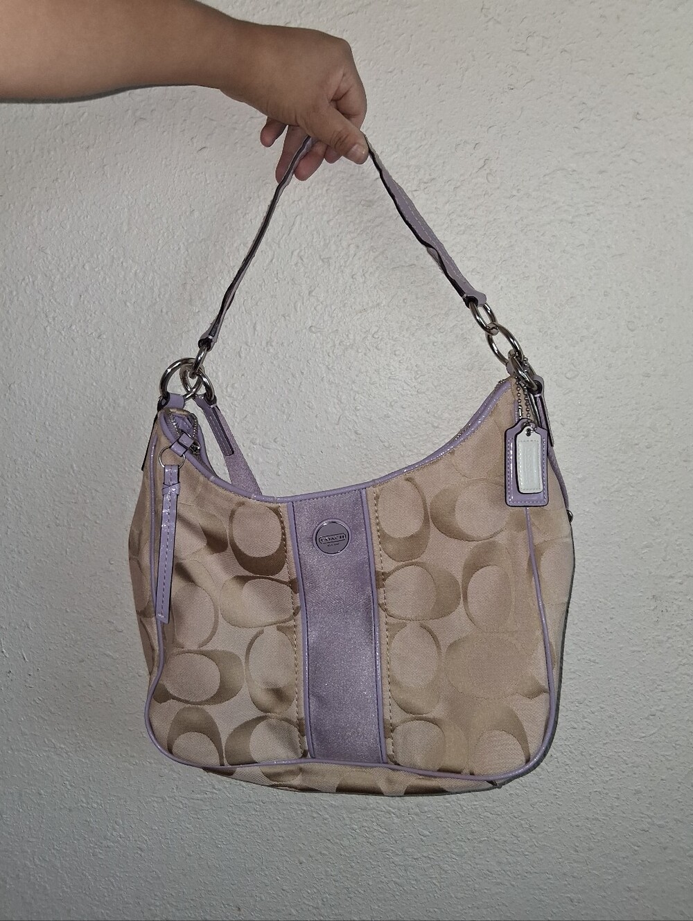 Coach Signature Stripe Shoulder Bag